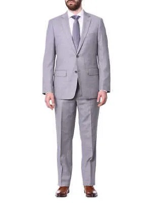 Мужской классический костюм светло-серого цвета из 100% шерсти с двумя пуговицами