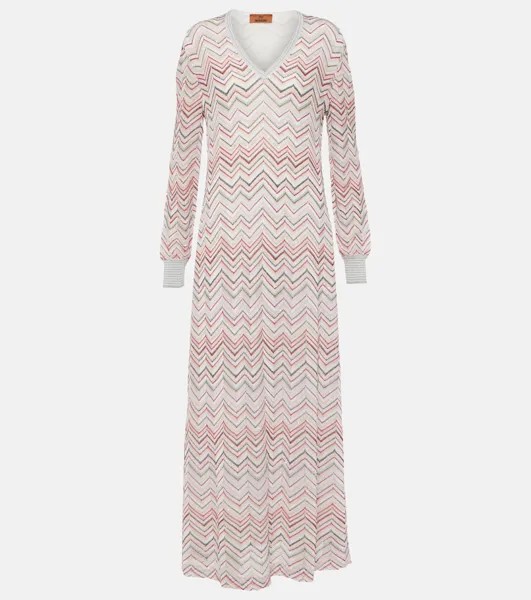 Платье макси с эффектом металлик Zig Zag Missoni, мультиколор