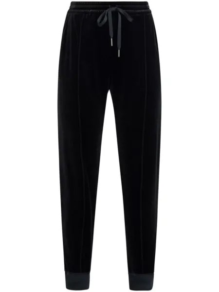Бархатные спортивные брюки TOM FORD, черный