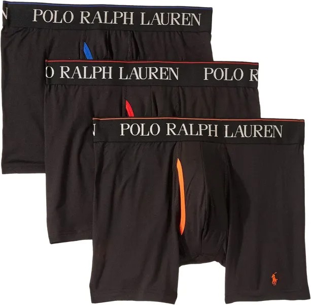 Боксеры Polo Ralph Lauren 3-Pack 4D-Flex Cool Microfiber Boxer Briefs, цвет 3 Polo Black
