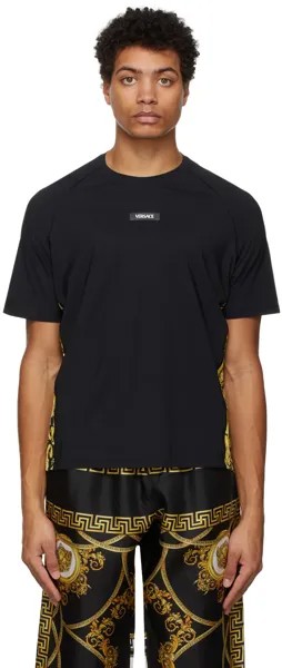 Черная беговая футболка Barocco Versace Underwear