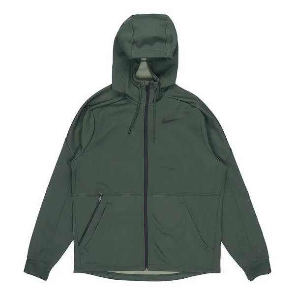 Куртка Nike Therma Cardigan Training Hooded Jacket Silver Green Silvergreen, зеленый