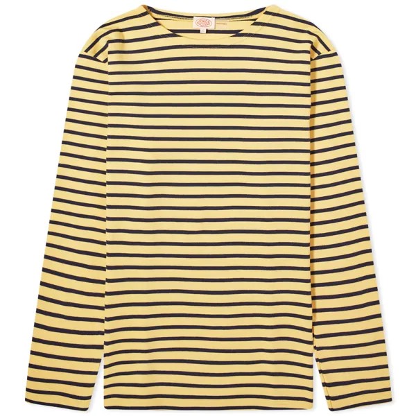 Футболка Armor-Lux 2297 Long Sleeve Houat Mariniere, цвет Yellow & Marine Deep