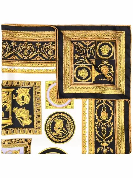 Versace шелковый платок с принтом Cornici