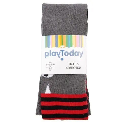 Колготки PlayToday серые с красным для мальчика размер 110