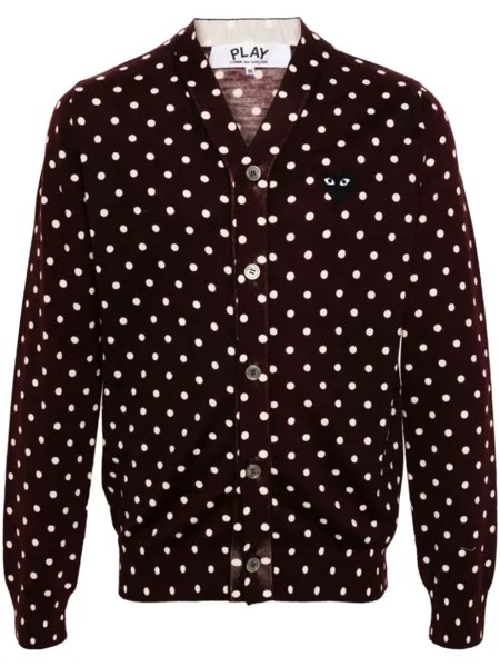 Comme Des Garçons Play шерстяной кардиган в горох, красный
