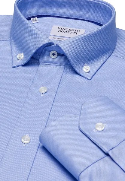 Рубашка Gerader Schnitt Bügelfrei Soft Oxford Vincenzo Boretti, светло-голубая