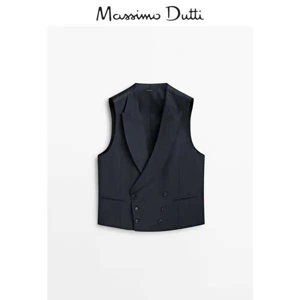 Жилет мужской Massimo Dutti шерстяной, темно - синий
