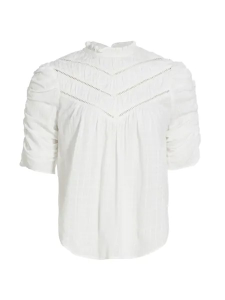 Блуза Frasier с кружевными вставками Veronica Beard, белый
