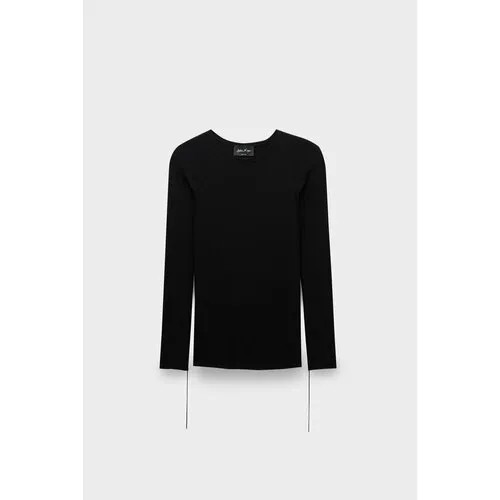 Лонгслив Andrea Ya'aqov ribbed crewneck, размер 44, , чёрный