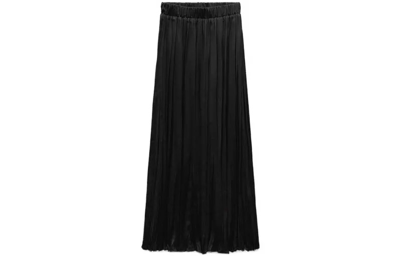 Повседневная длинная юбка женская черная Zara