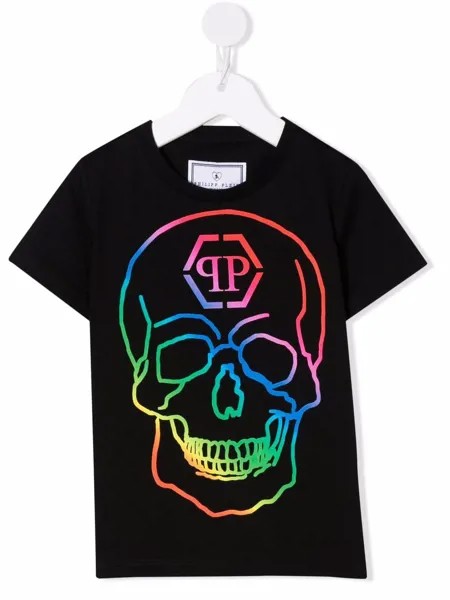 Philipp Plein Junior футболка с принтом Skull