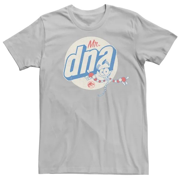 Мужская футболка Vintage Mr. DNA с логотипом Jurassic World, серебристый