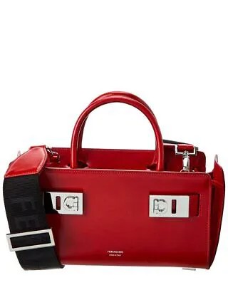 Женская кожаная сумка-тоут с пряжкой Ferragamo Gancini, красная