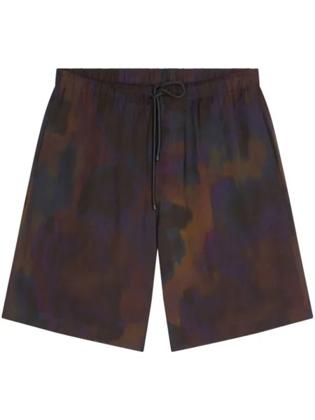DRIES VAN NOTEN шорты с завязками и принтом в цвете, красный