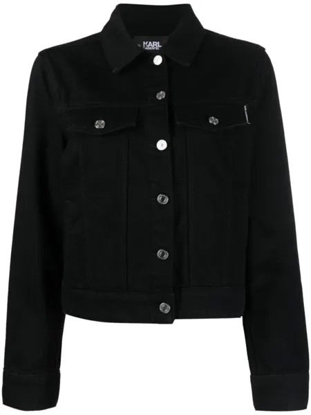 Karl Lagerfeld джинсовая куртка Ikonik 2.0 со стразами, черный