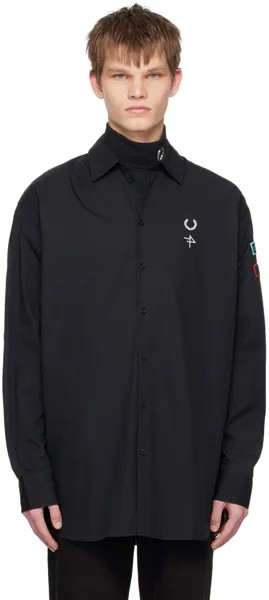 Черная рубашка с нашивками Raf Simons