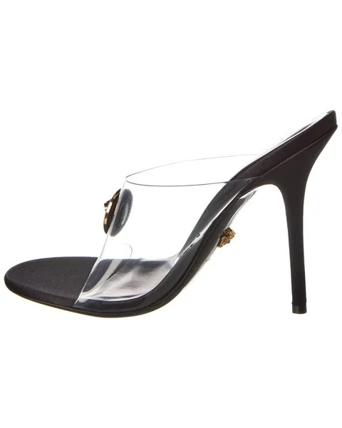Мюли Versace Vagabond из винила и кожи, черный