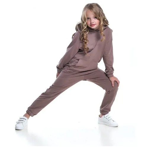 Комплект одежды Mini Maxi, толстовка и брюки, размер 134, коричневый
