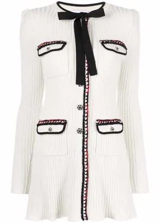 Self-Portrait braided trim knitted dress