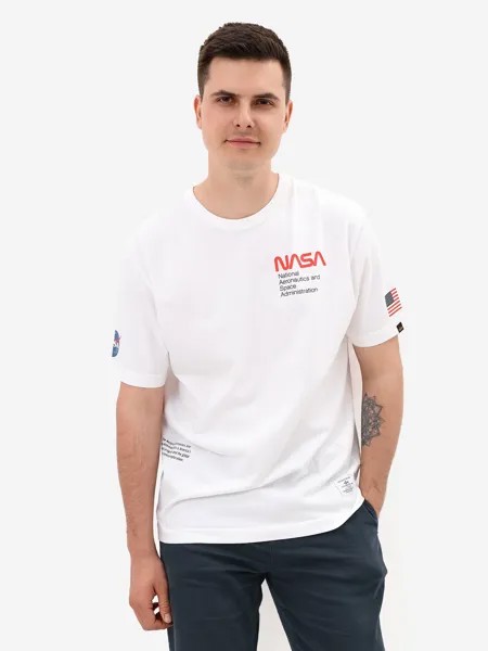 Футболка NASA Worm Logo Alpha Industries, Белый