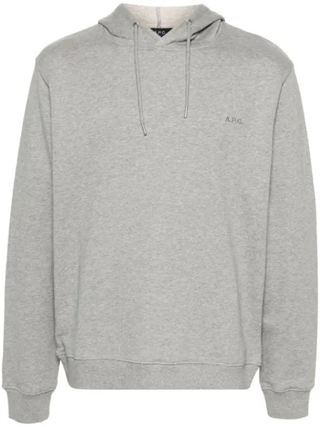 A.P.C. худи с вышитым логотипом, серый