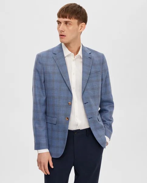 Классический мужской костюмный пиджак Selected, синий