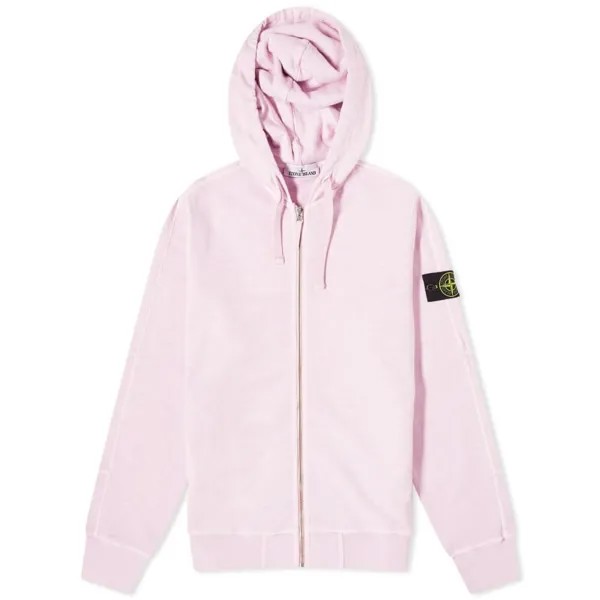 Толстовка Stone Island Garment Dyed Malfile Zip, розовый