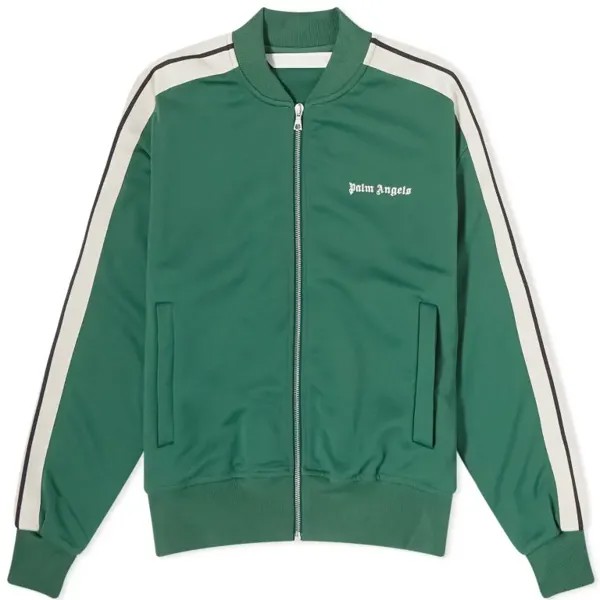 Спортивная куртка с воротником-бомбером palm angels, зеленый
