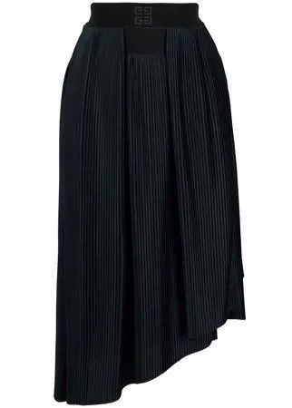 Givenchy плиссированная юбка миди асимметричного кроя