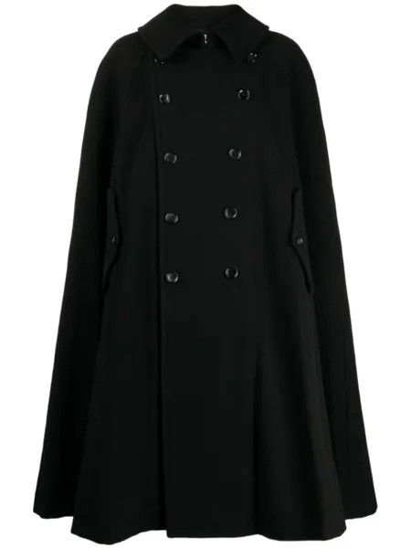 Comme Des Garçons Comme Des Garçons bib-collar double-breasted cape, черный