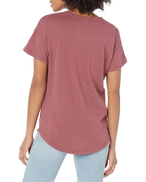 Футболка Madewell Whisper Cotton Rib-Crewneck Tee, цвет Pressed Grape