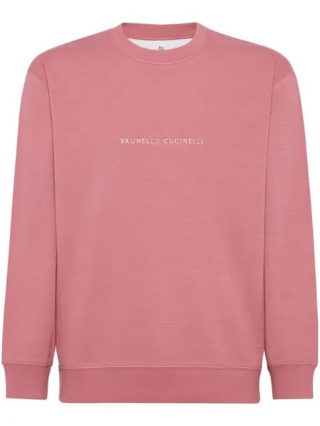 Brunello Cucinelli толстовка с вышитым логотипом, красный