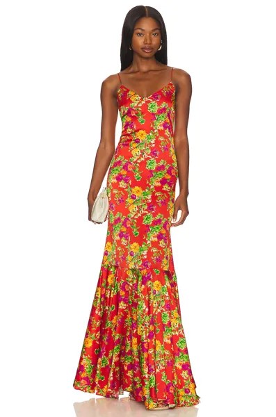 Платье CAROLINE CONSTAS Morgana Gown, цвет Red Radiant Floral