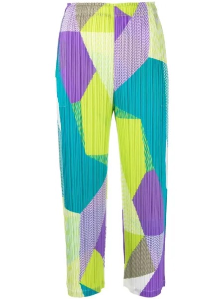 Pleats Please Issey Miyake укороченные плиссированные брюки, желтый