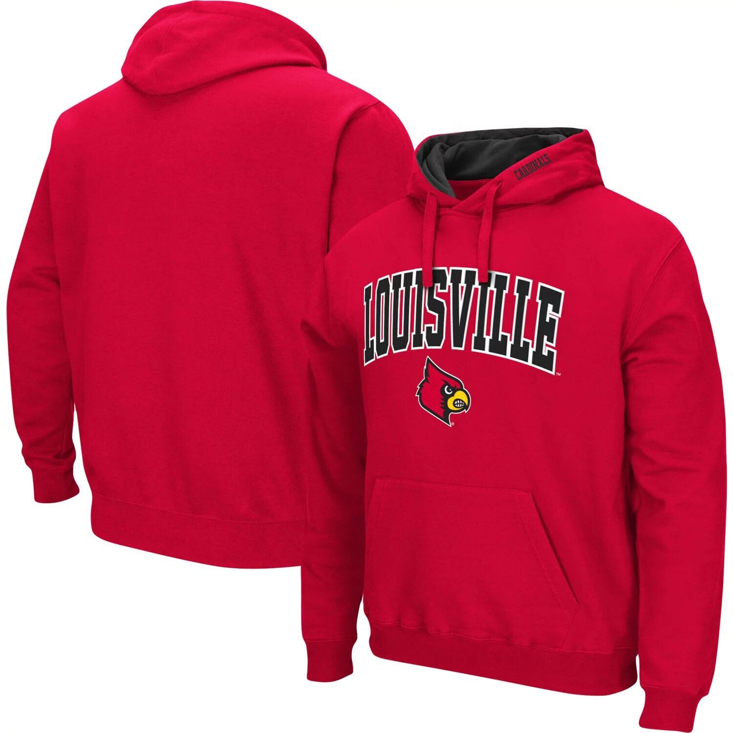 Мужской красный пуловер с капюшоном Louisville Cardinals Arch & Logo 3.0 Colosseum