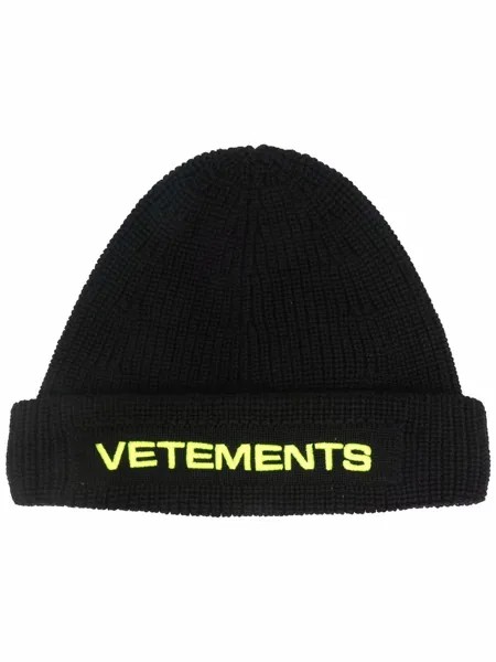 VETEMENTS шапка бини с вышитым логотипом