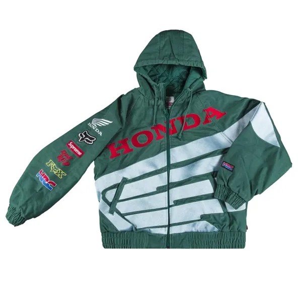 Куртка Supreme x Honda Fox Racing Puffy Zip Up, зелёный