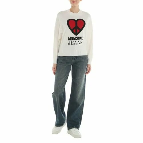 Джемпер MOSCHINO JEANS, размер 42, белый
