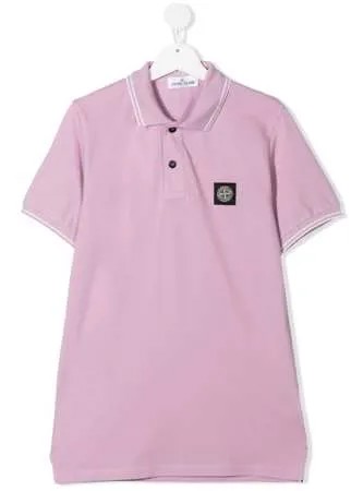 Stone Island Junior рубашка поло с нашивкой-логотипом