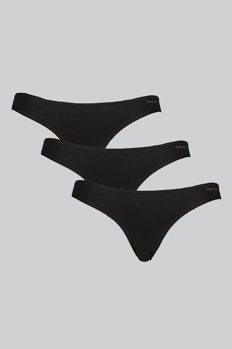 Бикини с логотипом - 3 пары Calvin Klein, черный