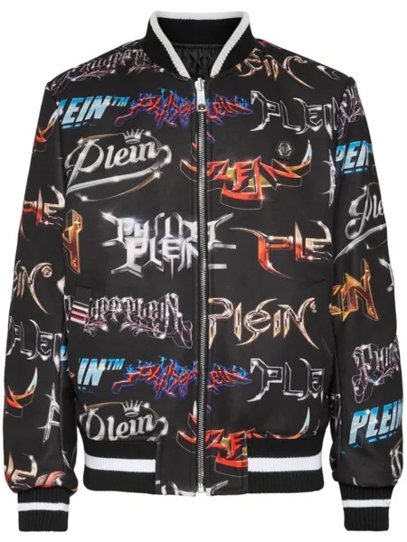 Philipp Plein двусторонний бомбер Lettering, черный