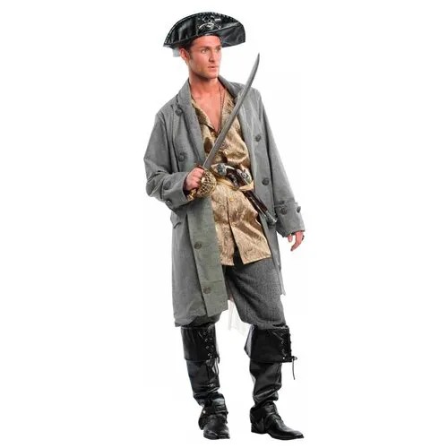 Серый мужской костюм пирата, размер 48-50.