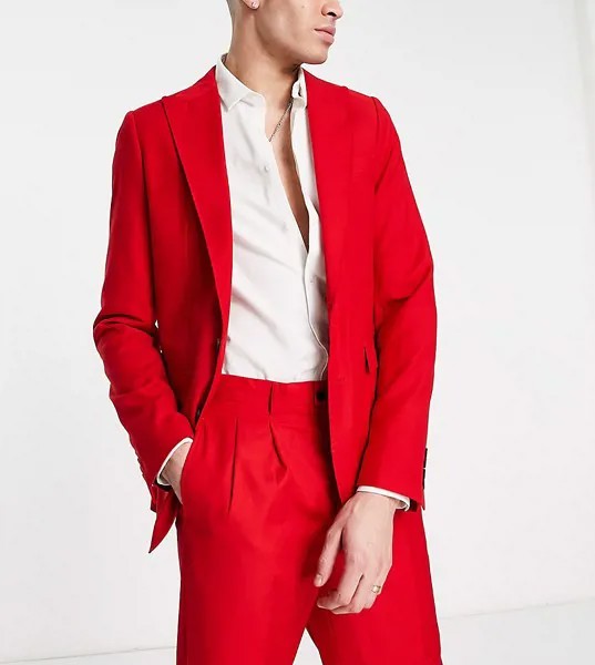 Пиджак свободного кроя с широкими лацканами Devil's Advocate Tall-Красный