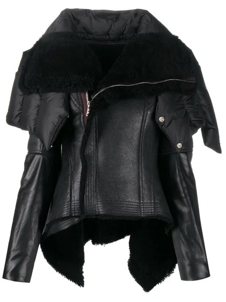 Rick Owens куртка с воротником-воронкой из овчины