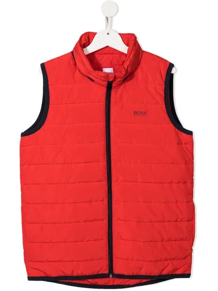 BOSS Kidswear дутый жилет с логотипом