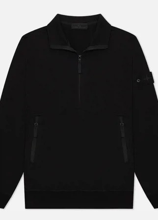 Мужская толстовка Stone Island Ghost Piece Half-Zip, цвет чёрный, размер S