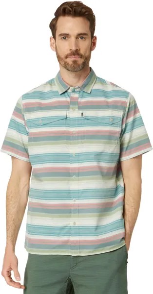 Тканая рубашка SunSmart Cool Weave в полоску с коротким рукавом L.L.Bean, цвет Deep Azure Stripe