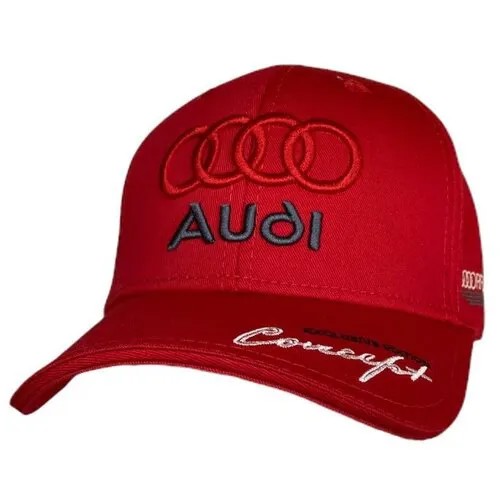 Бейсболка Audi Бейсболка Ауди кепка, размер 55-58, красный