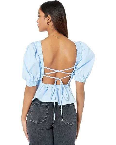 Топ Bardot Peplum Poplin Top, цвет Cornflower